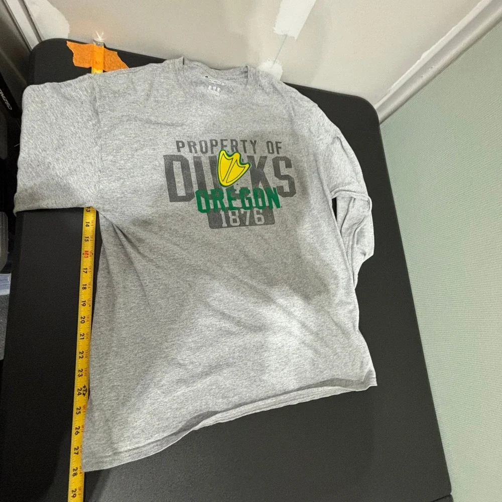 Champion Oregon Ducks Long Sleeve T Shirt Gray Men's Large NCAA College